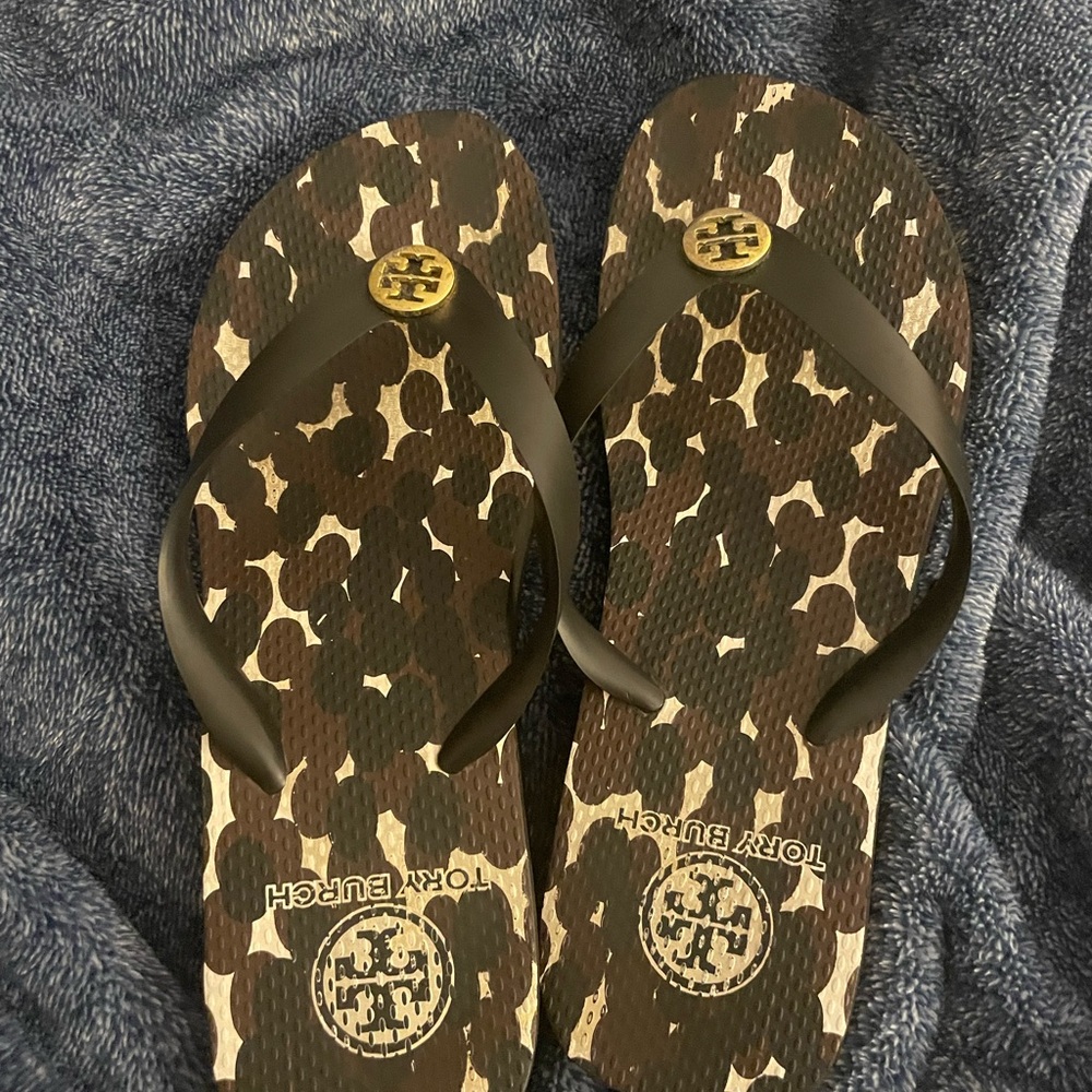 Tory Burch Black and Brown Sandals